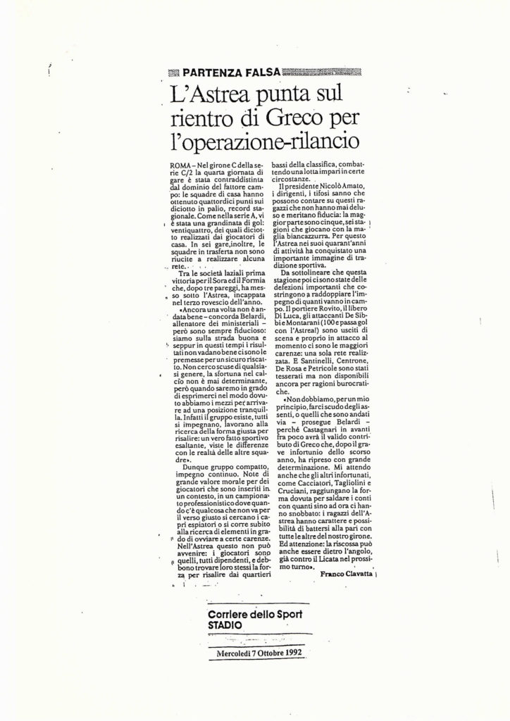 ARTICOLO CORRIERE DELLO SPORT