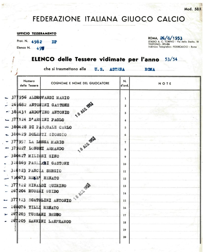 REPERTO STORICO