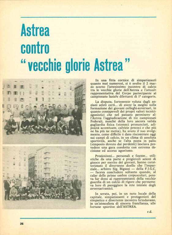 ARTICOLO GIORNALE ASTREA